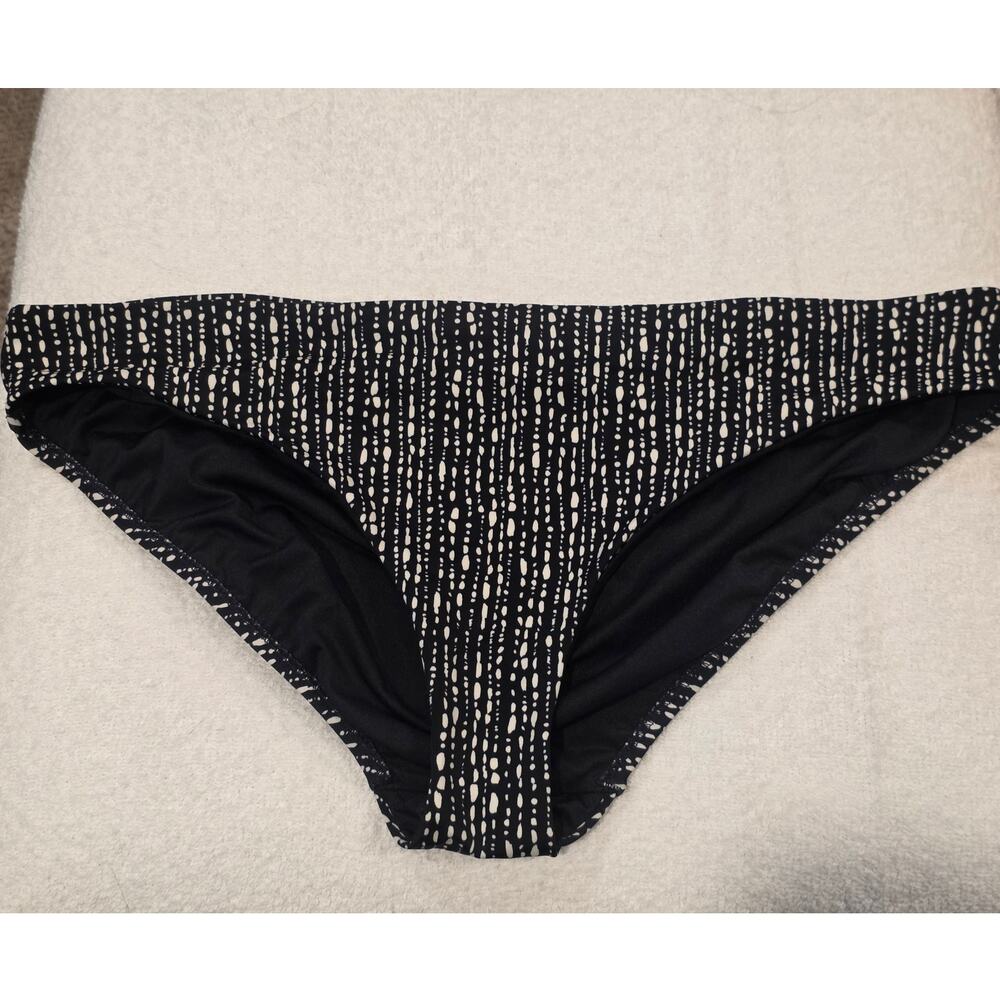 Athleta black white rice bikini bottom - large - vacation beach swim